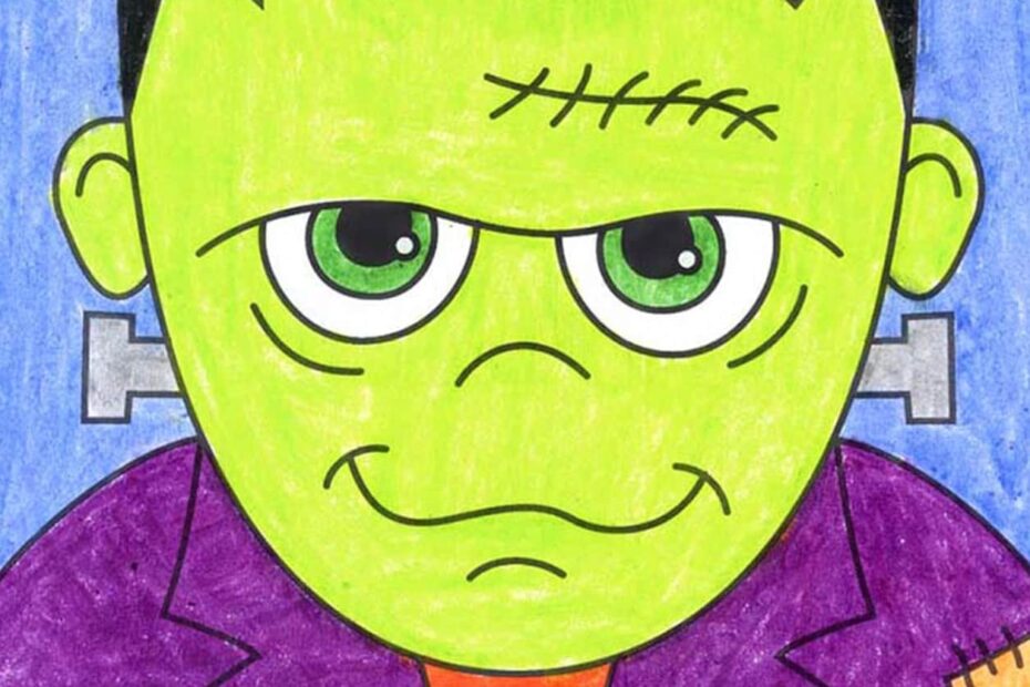 Easy How To Draw Frankenstein Tutorial Video And Coloring Page