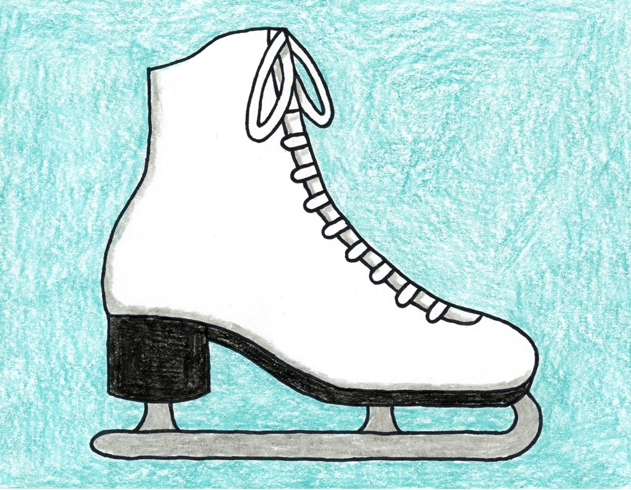 Easy How To Draw Ice Skates Tutorial U0026 Ice Skates Coloring Page