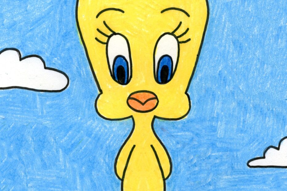 Easy How To Draw Tweety Bird Tutorial And Tweety Coloring Page