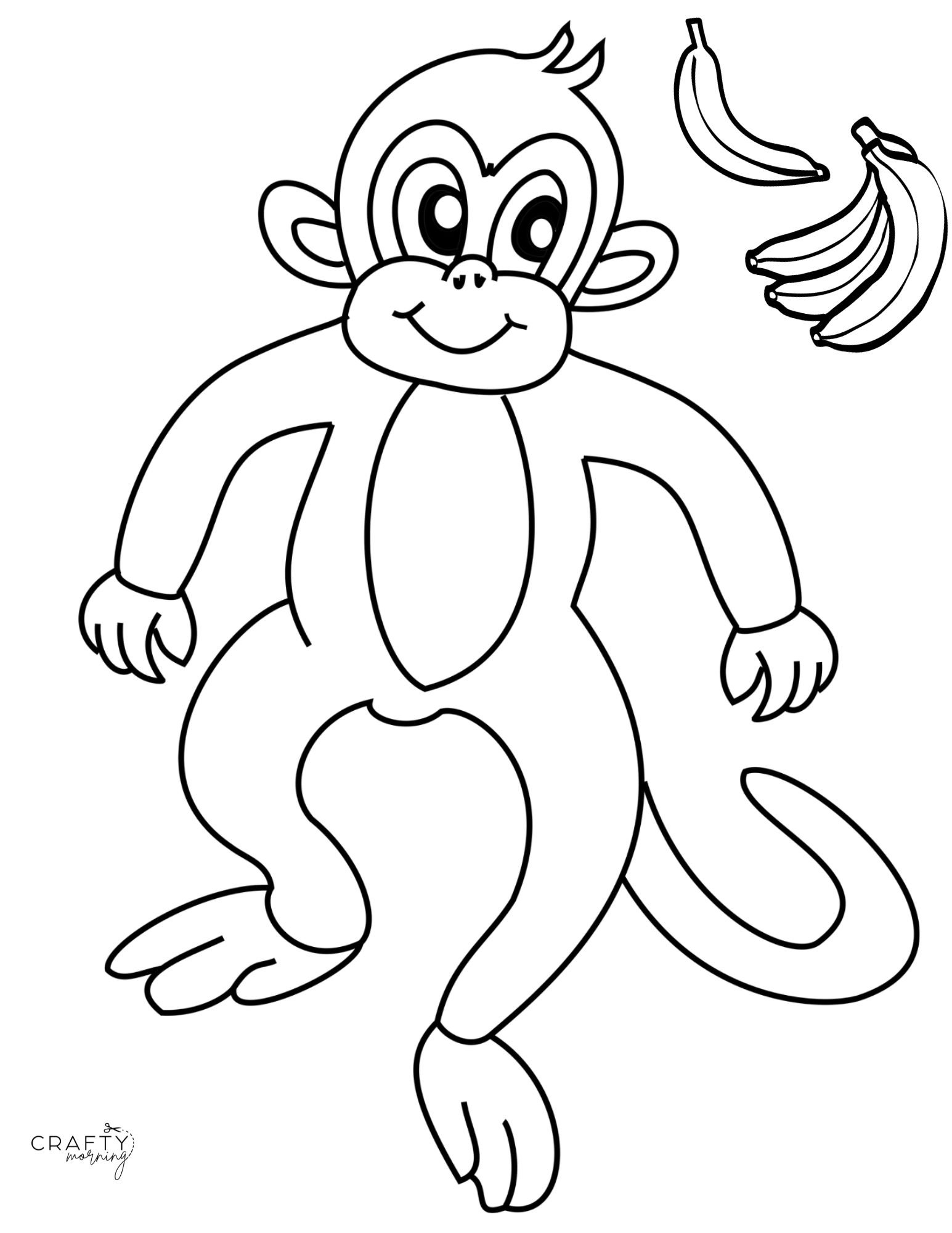 Easy Monkey Drawing Step By Step How To Draw Crafty Morning