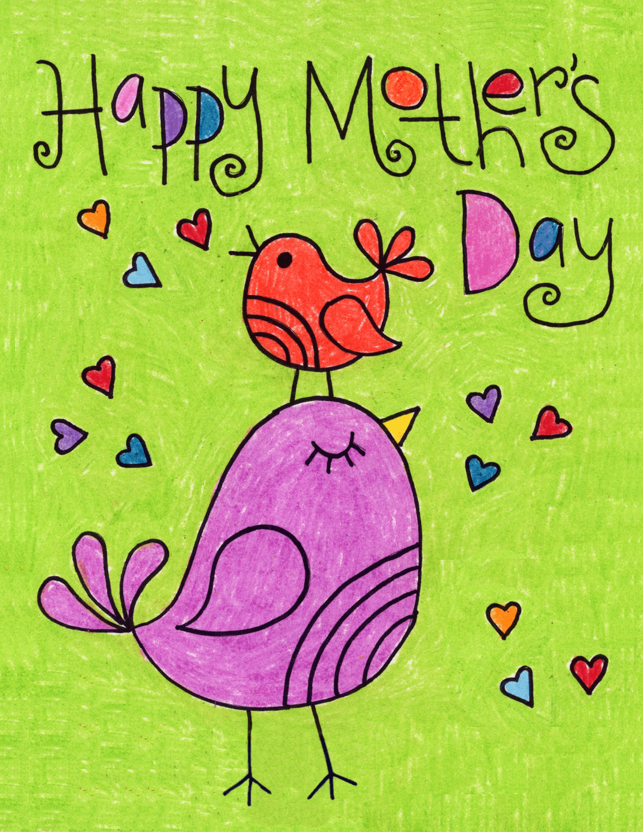 Easy Mother s Day Card Drawing