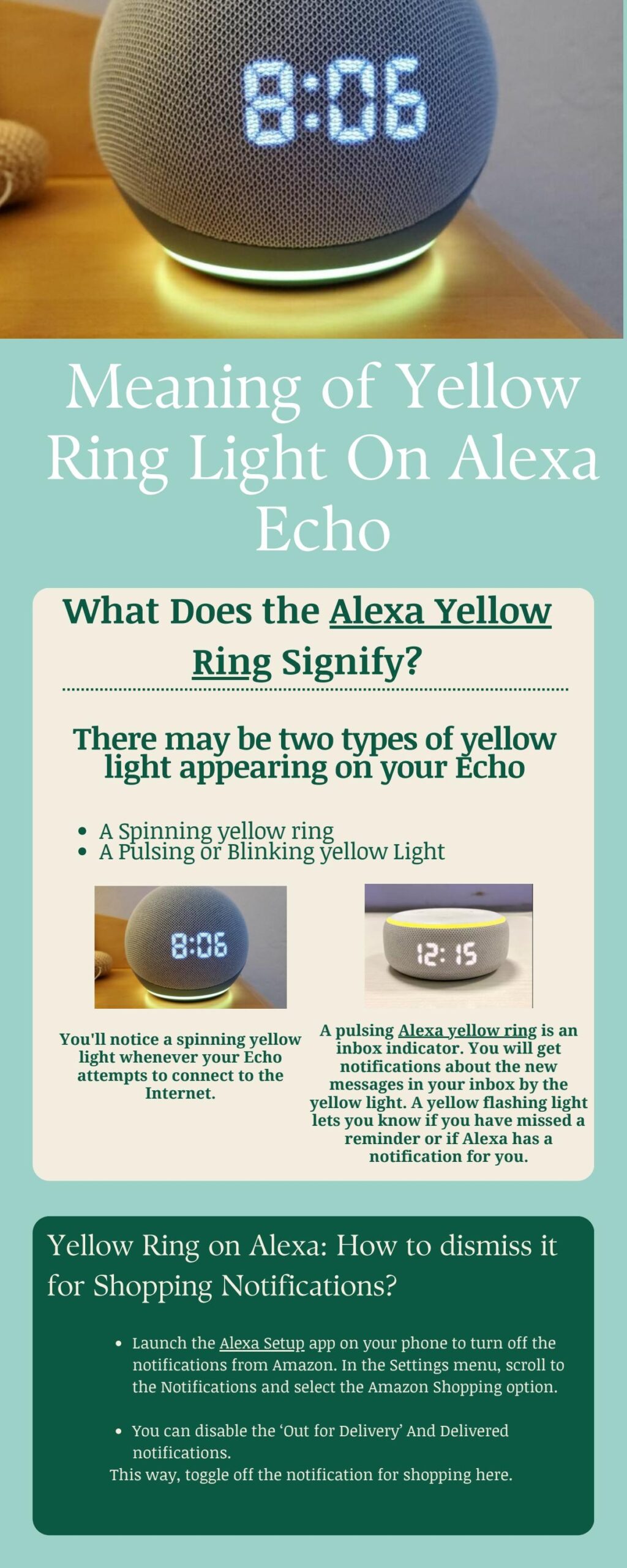 Echo Show Amazon Retail Echo Yellow Flashing