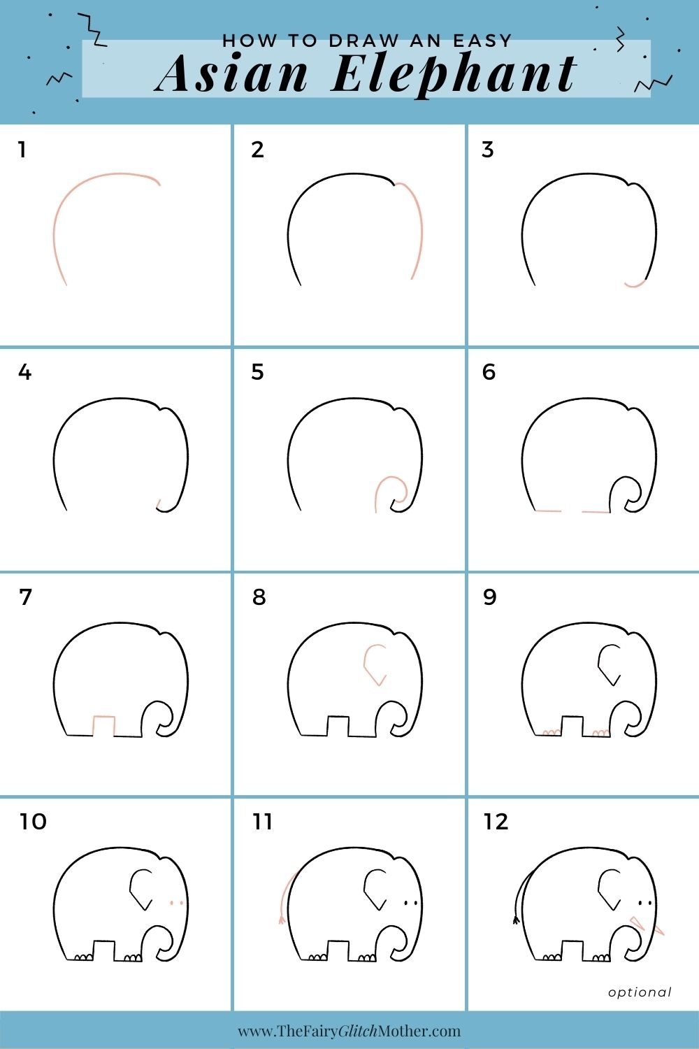 how to draw elephant