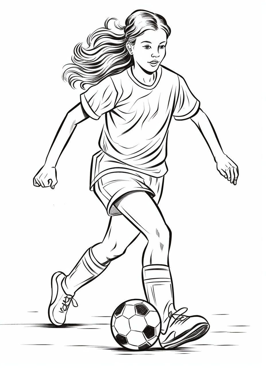 Empowering Soccer Coloring Pages 63 Dynamic Women And Girls Players Ready For Your Creative Touch Etsy Israel
