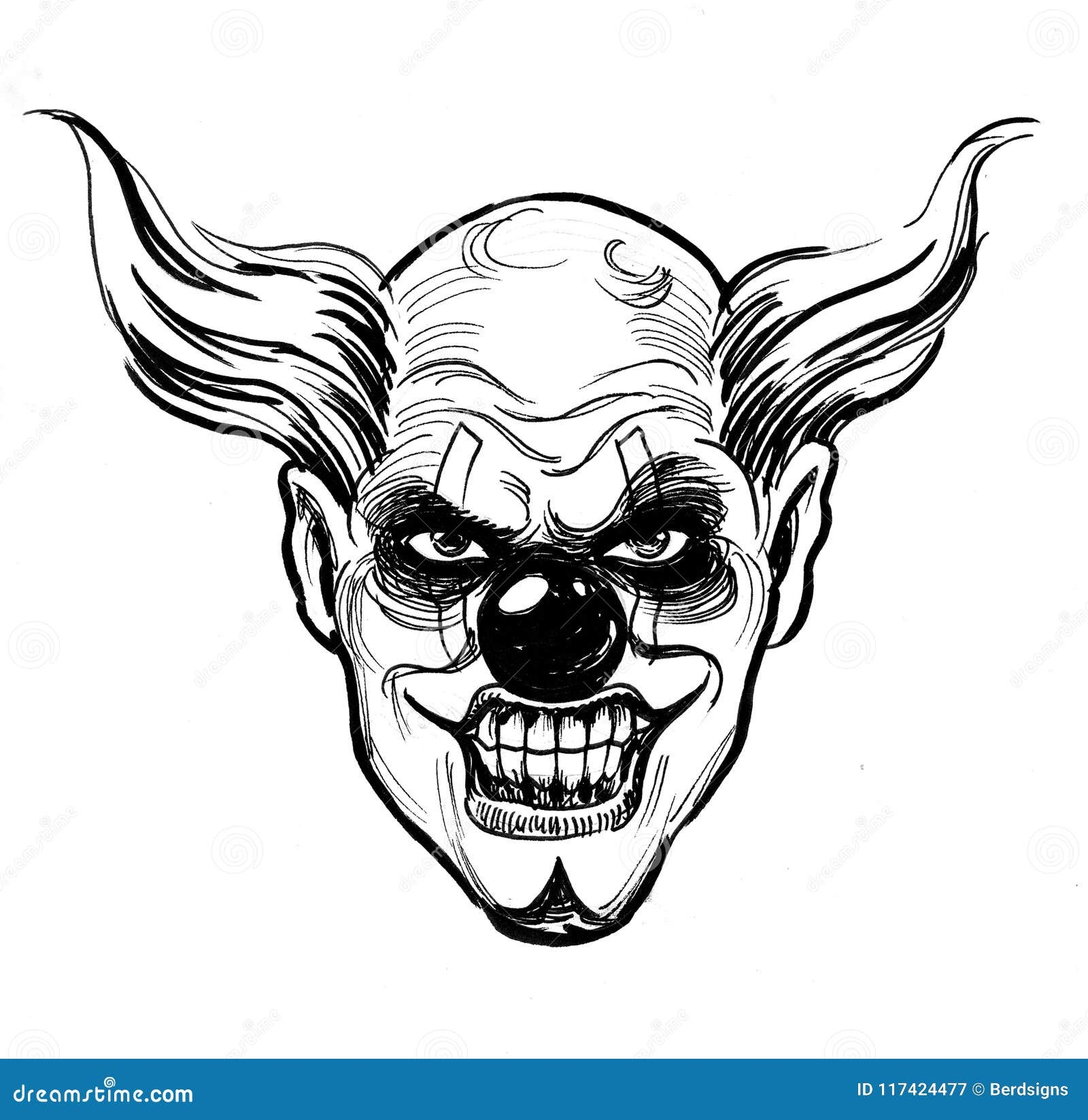 Evil Clown Stock Illustration Illustration Of Sketch 117424477