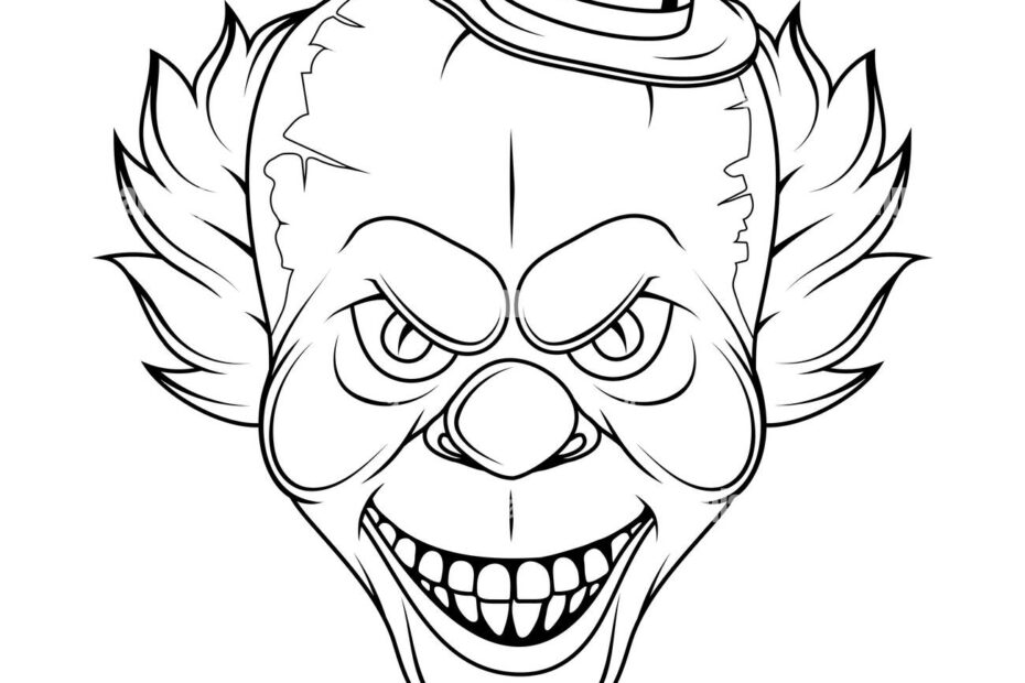 Evil Clown Vector Illustration Of A Sketch Scary Clown Halloween Art Print Stock Vector Image U0026 Art Alamy