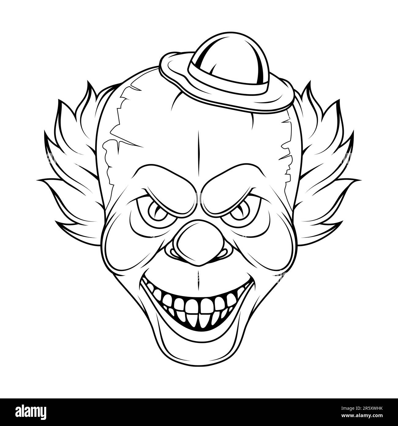 Evil Clown Vector Illustration Of A Sketch Scary Clown Halloween Art Print Stock Vector Image U0026 Art Alamy