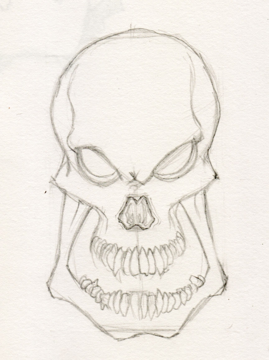 Evil Skull Drawing Drawing Factory