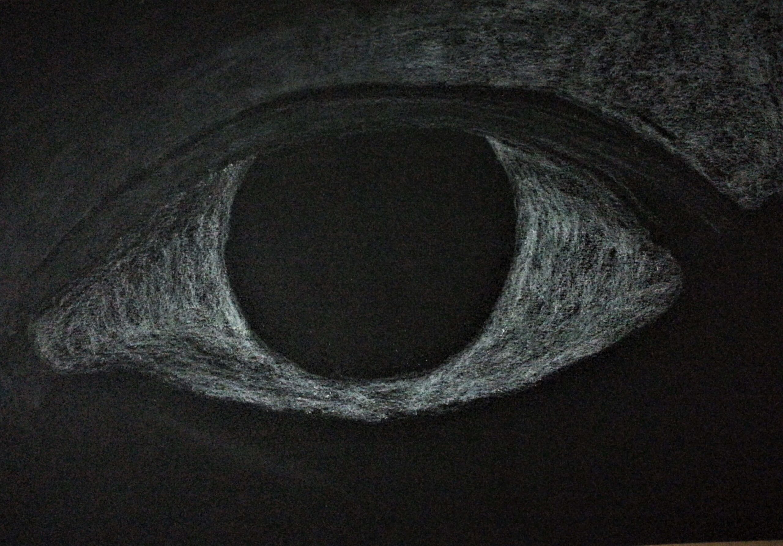 black and white eye drawing