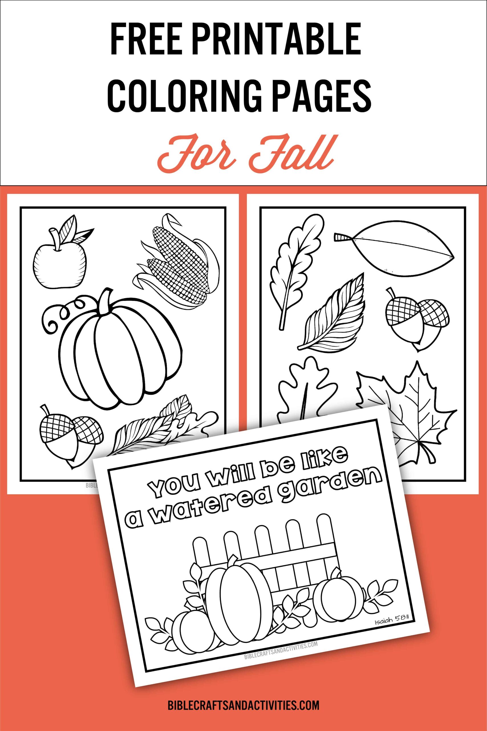 Fall Coloring Pages Bible Crafts And Activities
