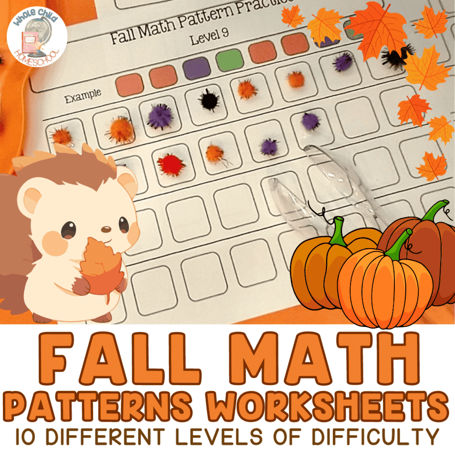 Fall Math Patterns Worksheet Packet