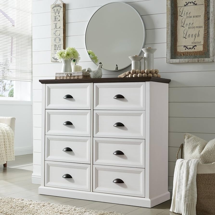 Farmhouse 8 Drawer Dresser For Bedroom 39