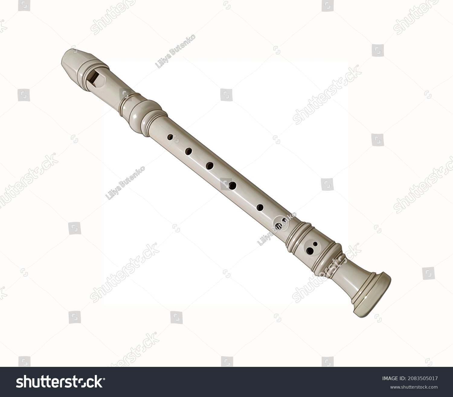 Fipple Flute Wind Instrument Realistic Drawing Stock Illustration 2083505017 Shutterstock