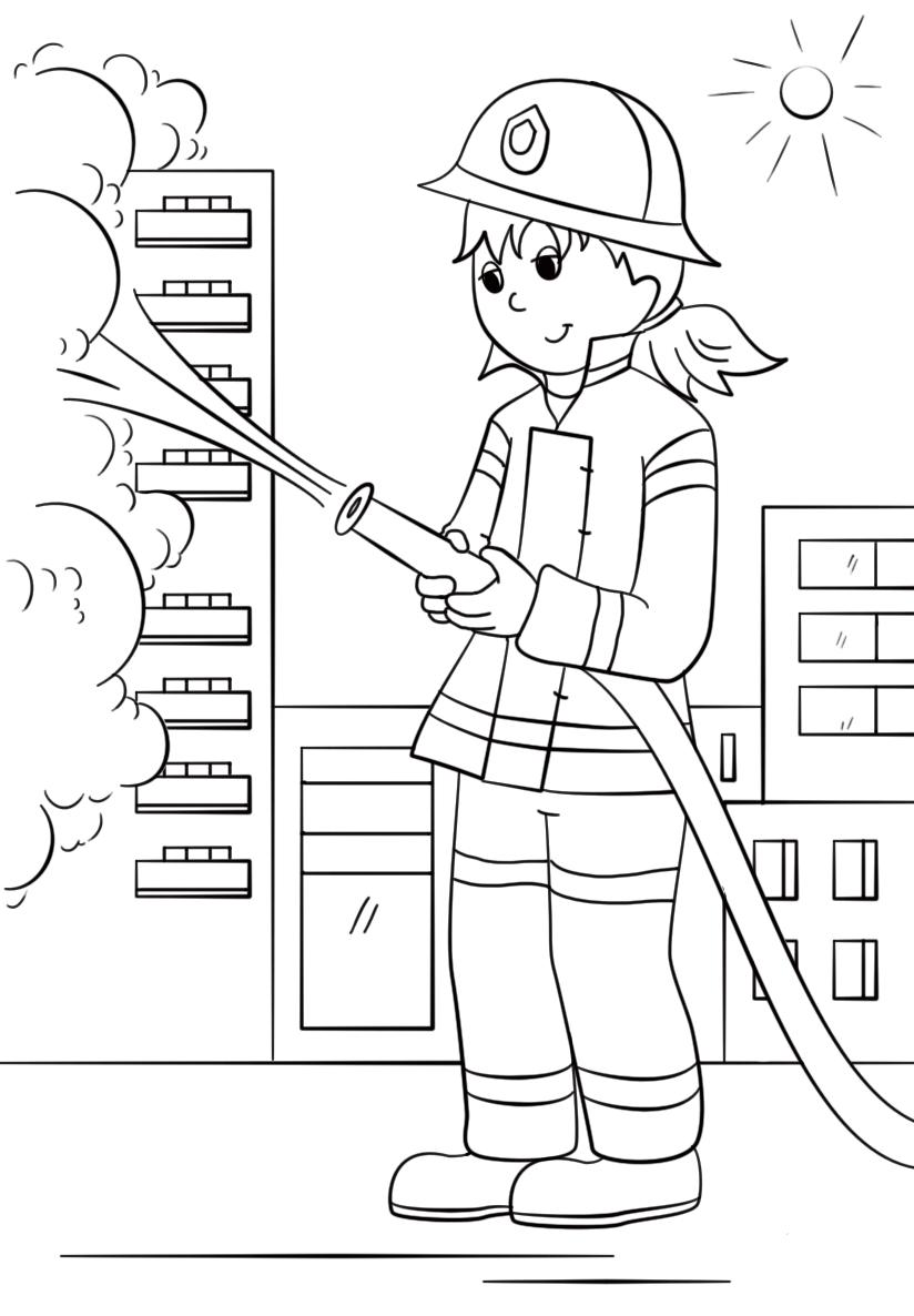 fire coloring sheet