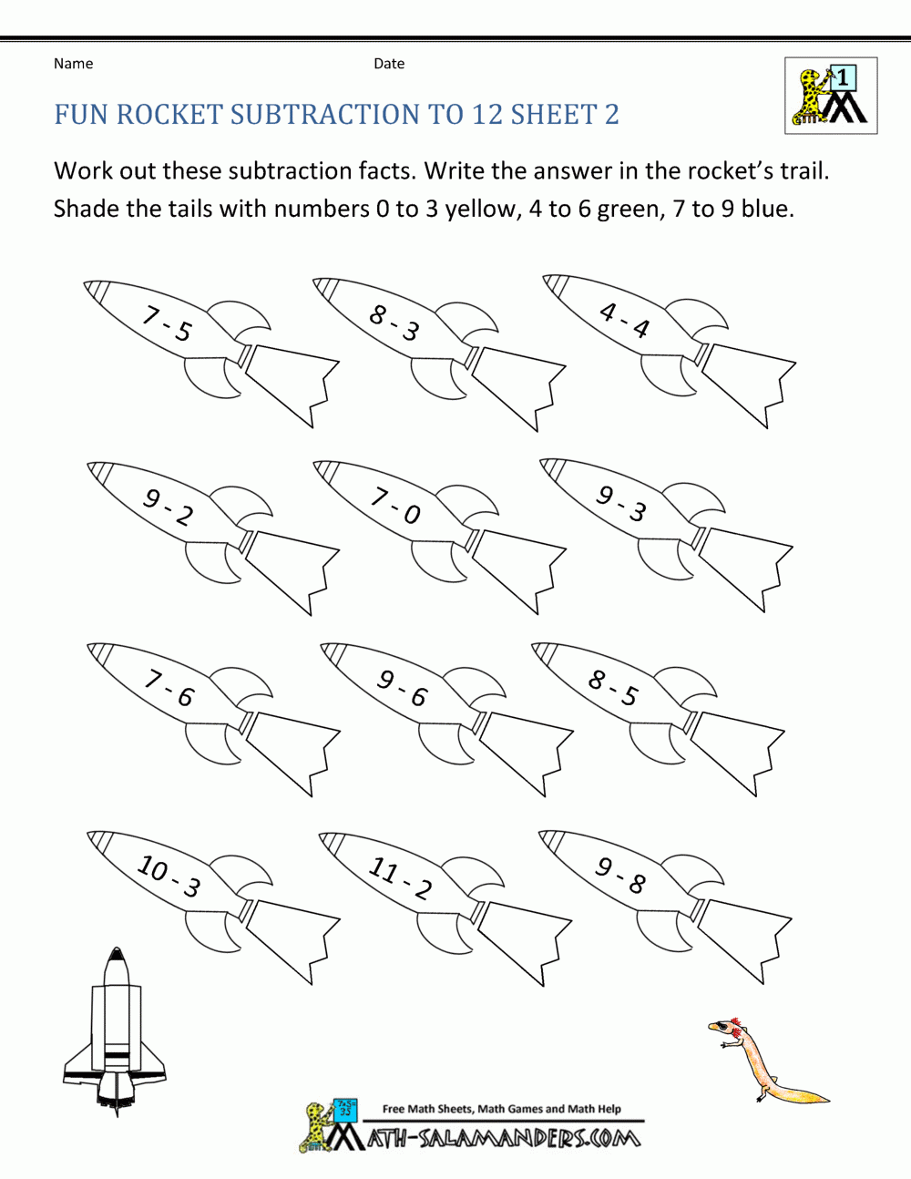 First Grade Addition And Subtraction Facts To 12