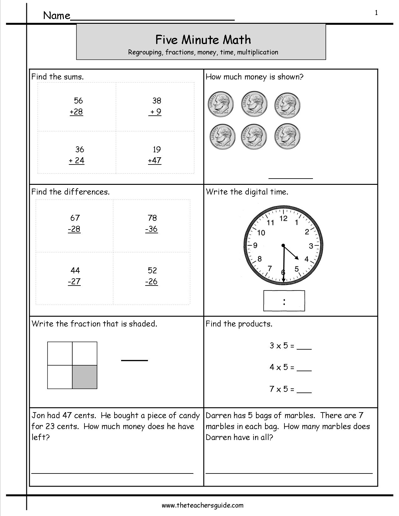 mad minute math worksheets