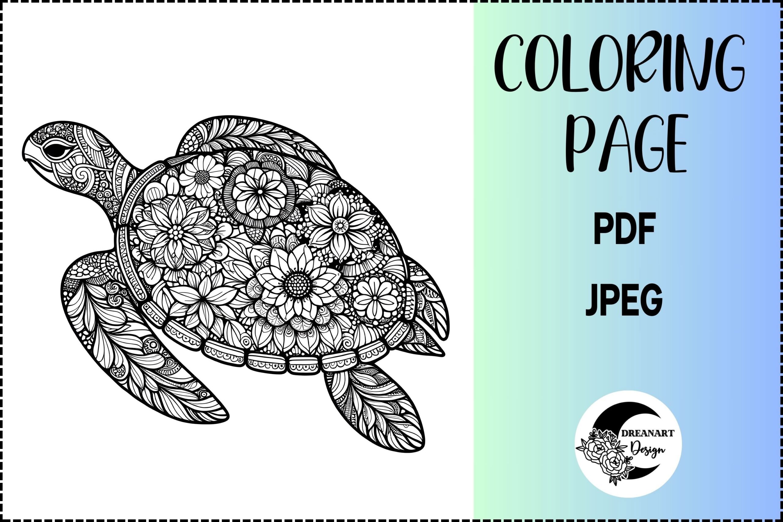 coloring pages free pdf turtle
