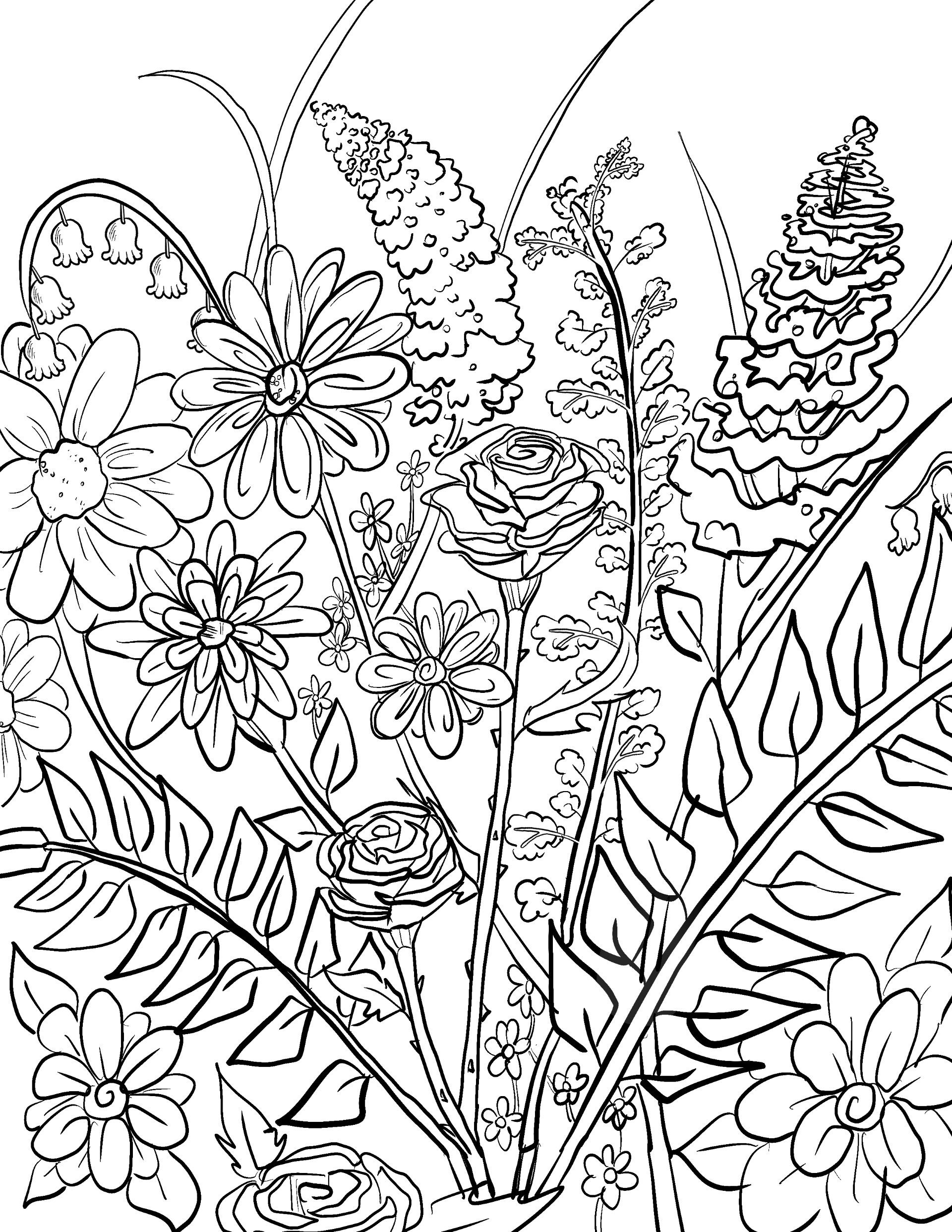 printable flowers to color