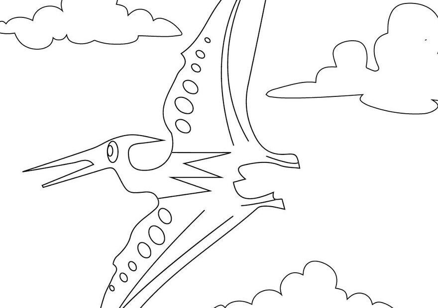 Flying Dinosaur Coloring Page In Illustrator Download Template