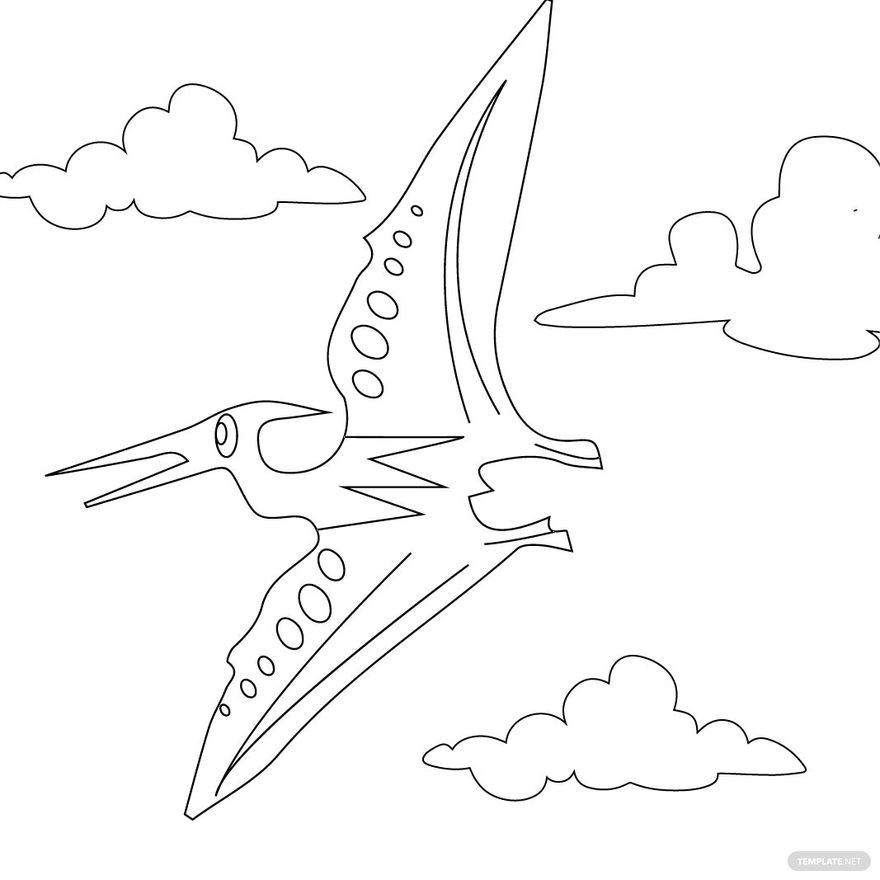 Flying Dinosaur Coloring Page In Illustrator Download Template