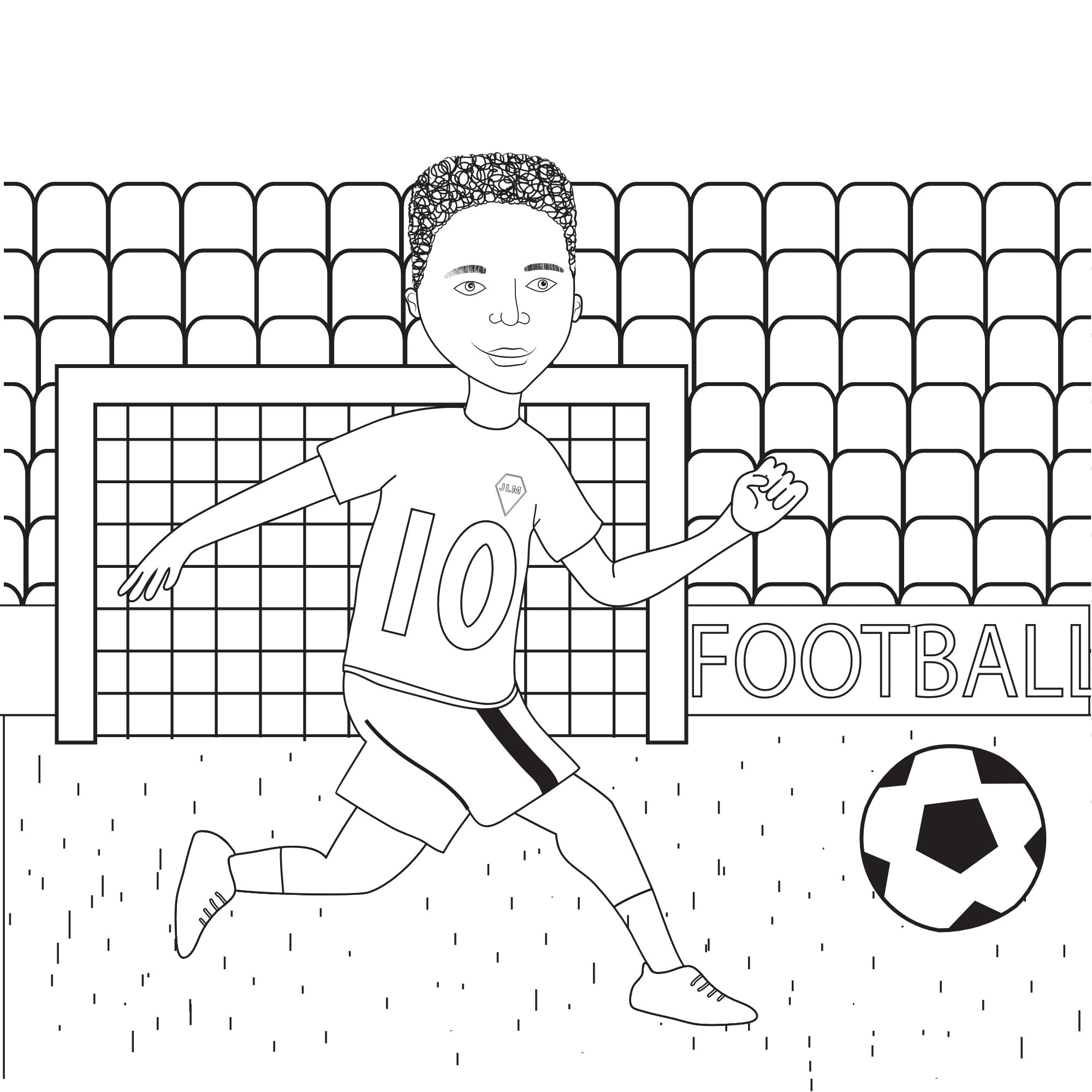 Football Colouring Sheet Etsy