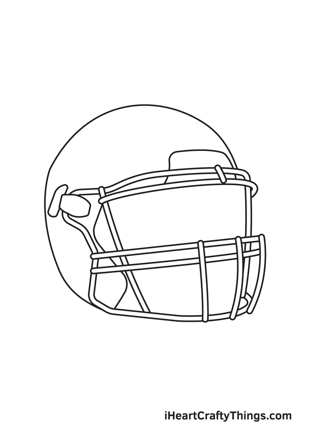 Football Helmet Drawing How To Draw A Football Helmet Step By Step