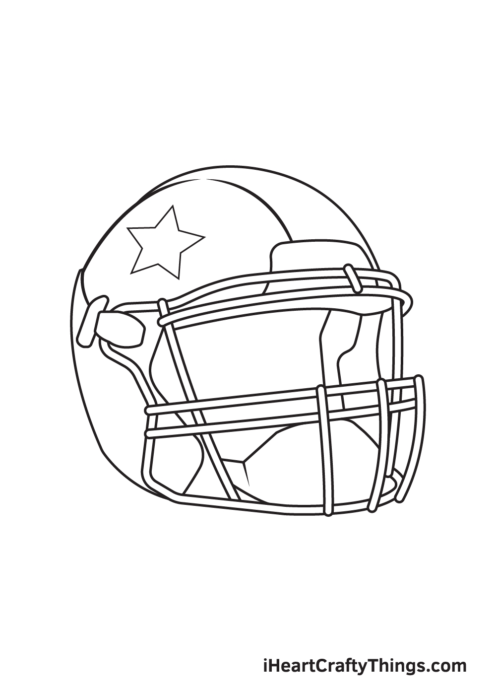 draw football helmet