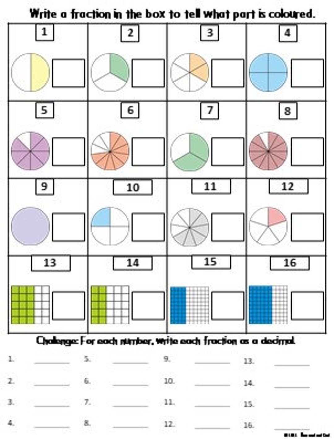 Fractions Math Worksheets Grade 4th 5th 6th Etsy Australia