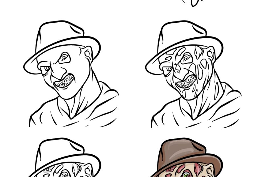 Freddy Krueger Drawing How To Draw Freddy Krueger Step By Step