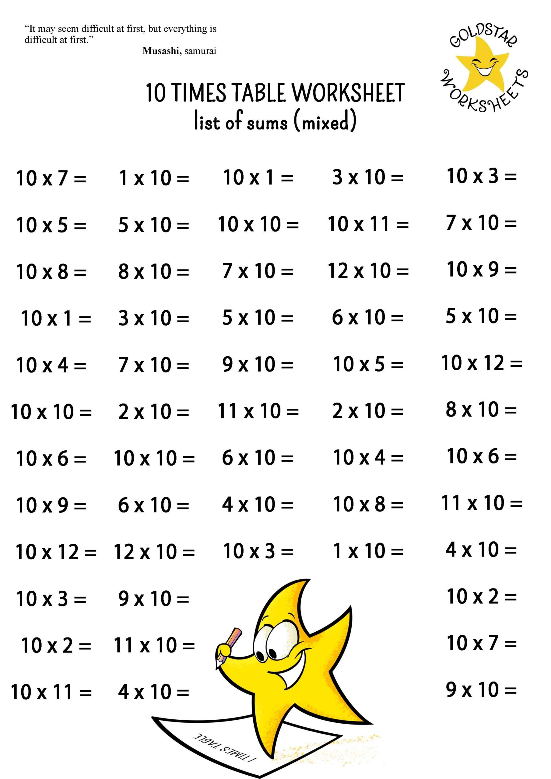 times math worksheets