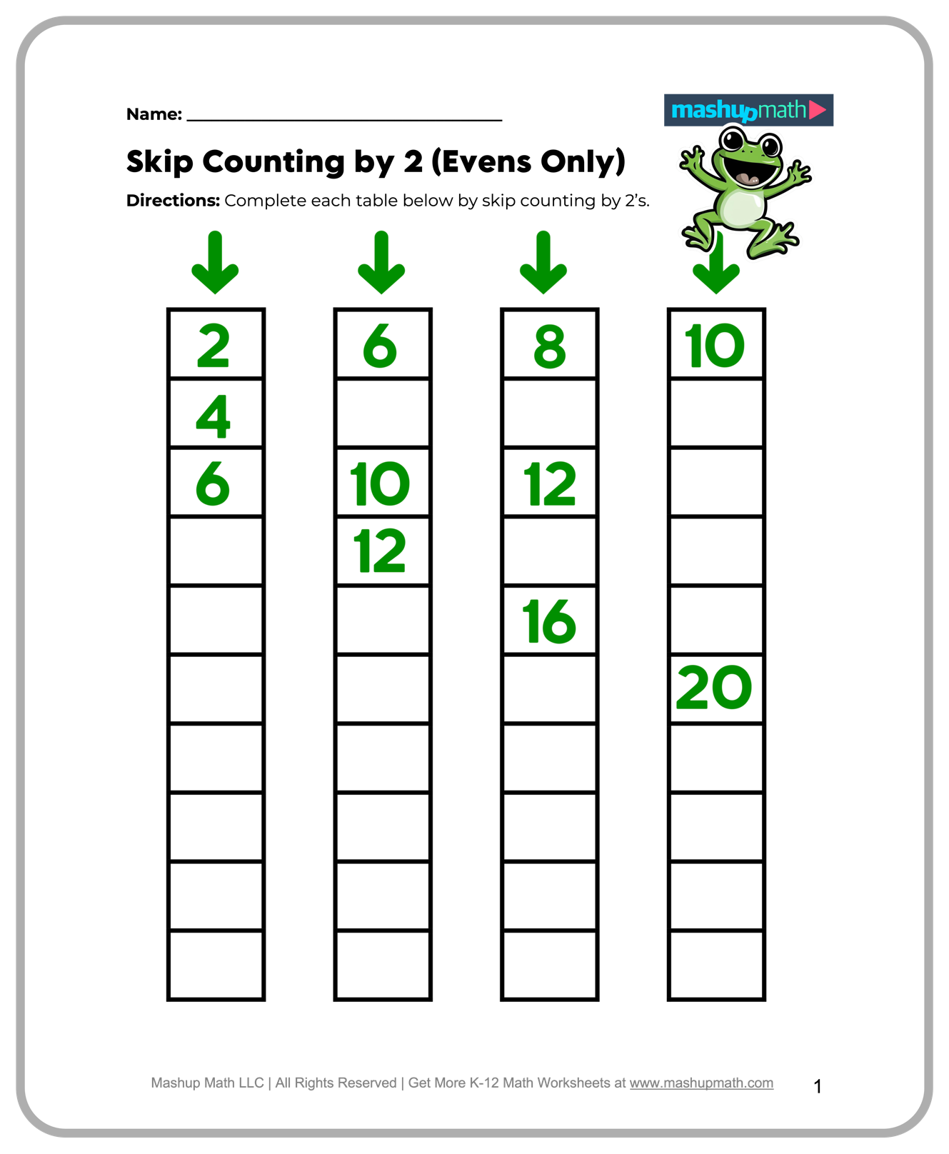 math worksheet for 2nd grader