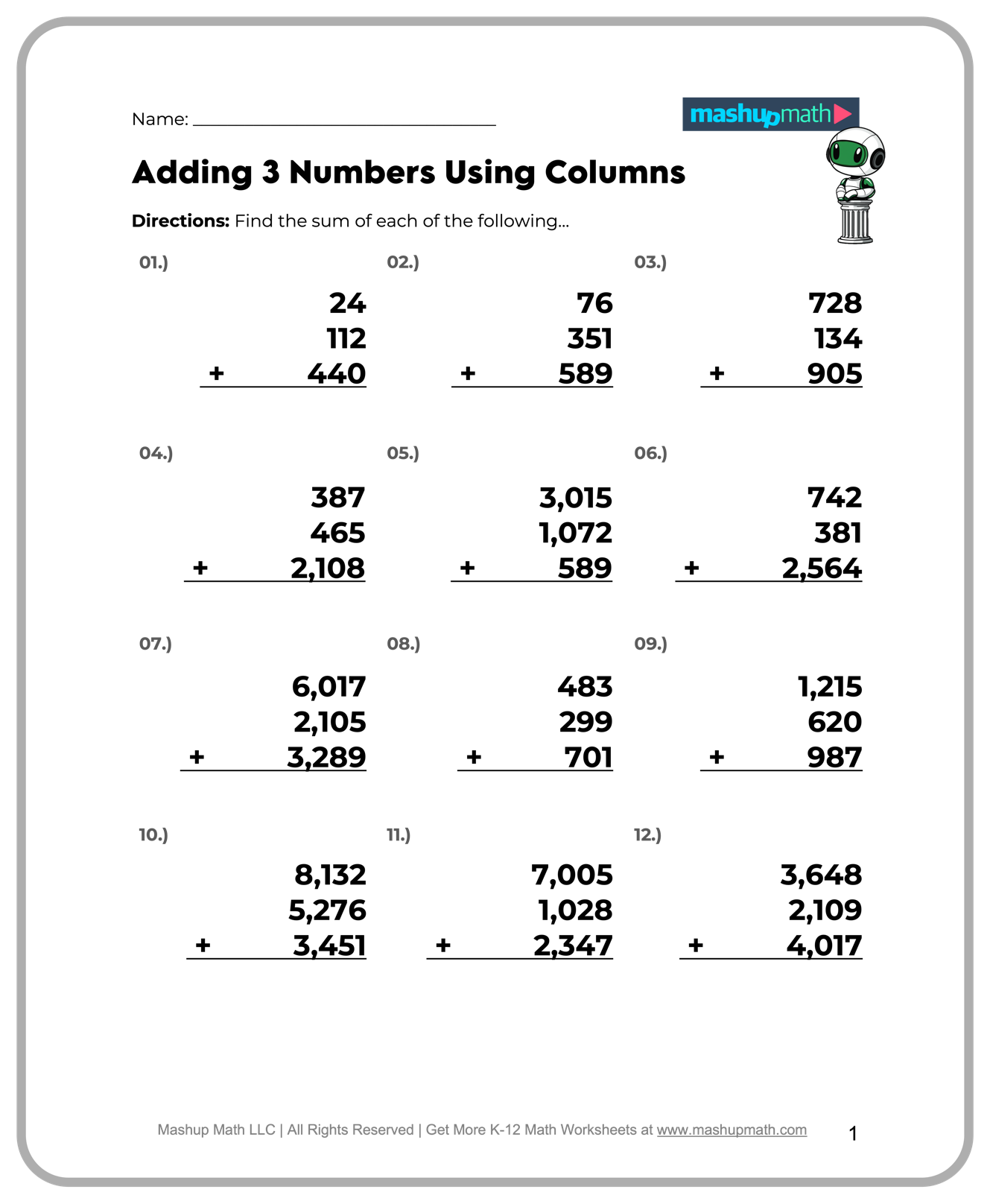 5th math worksheets