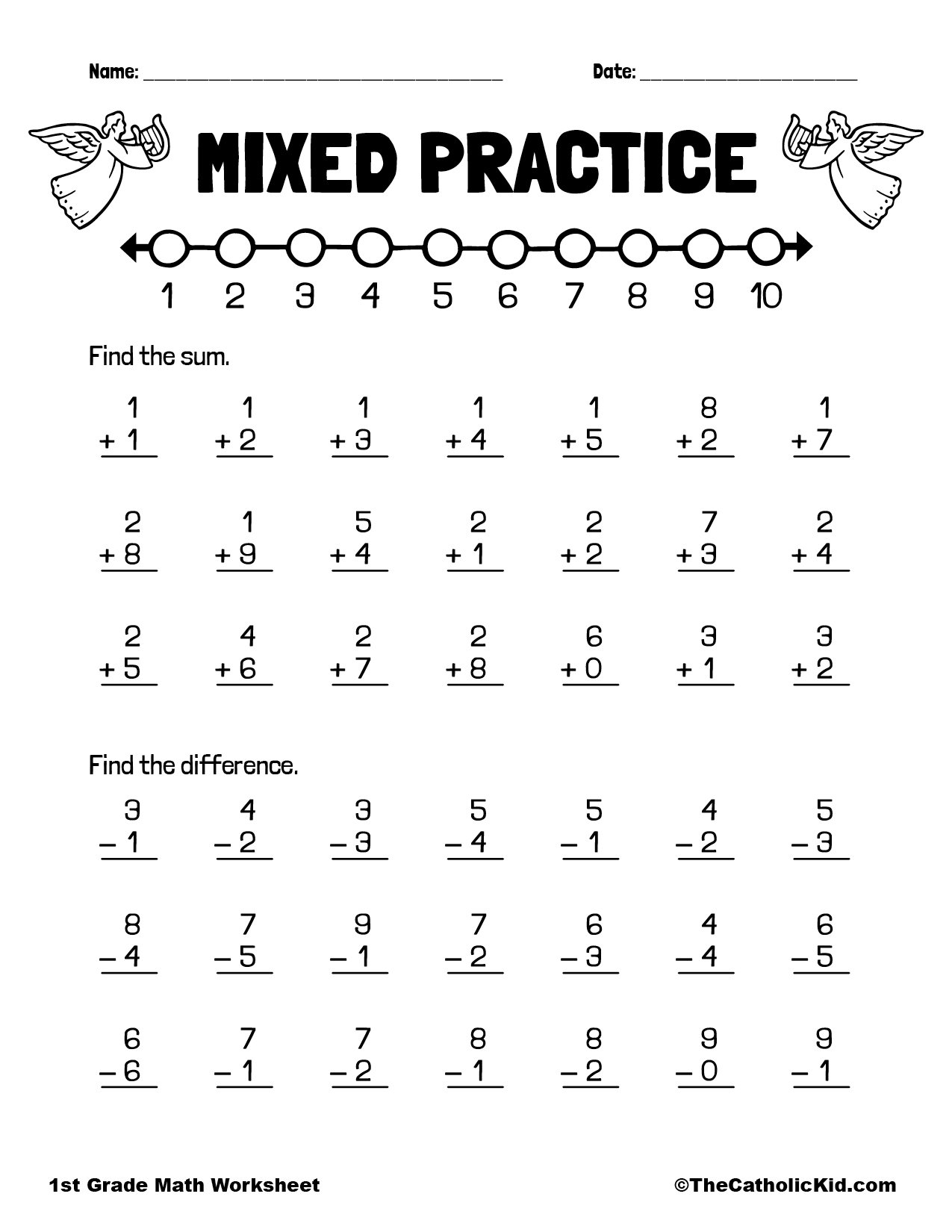 Free Addition And Subtraction Worksheets For First Grade Worksheets Library