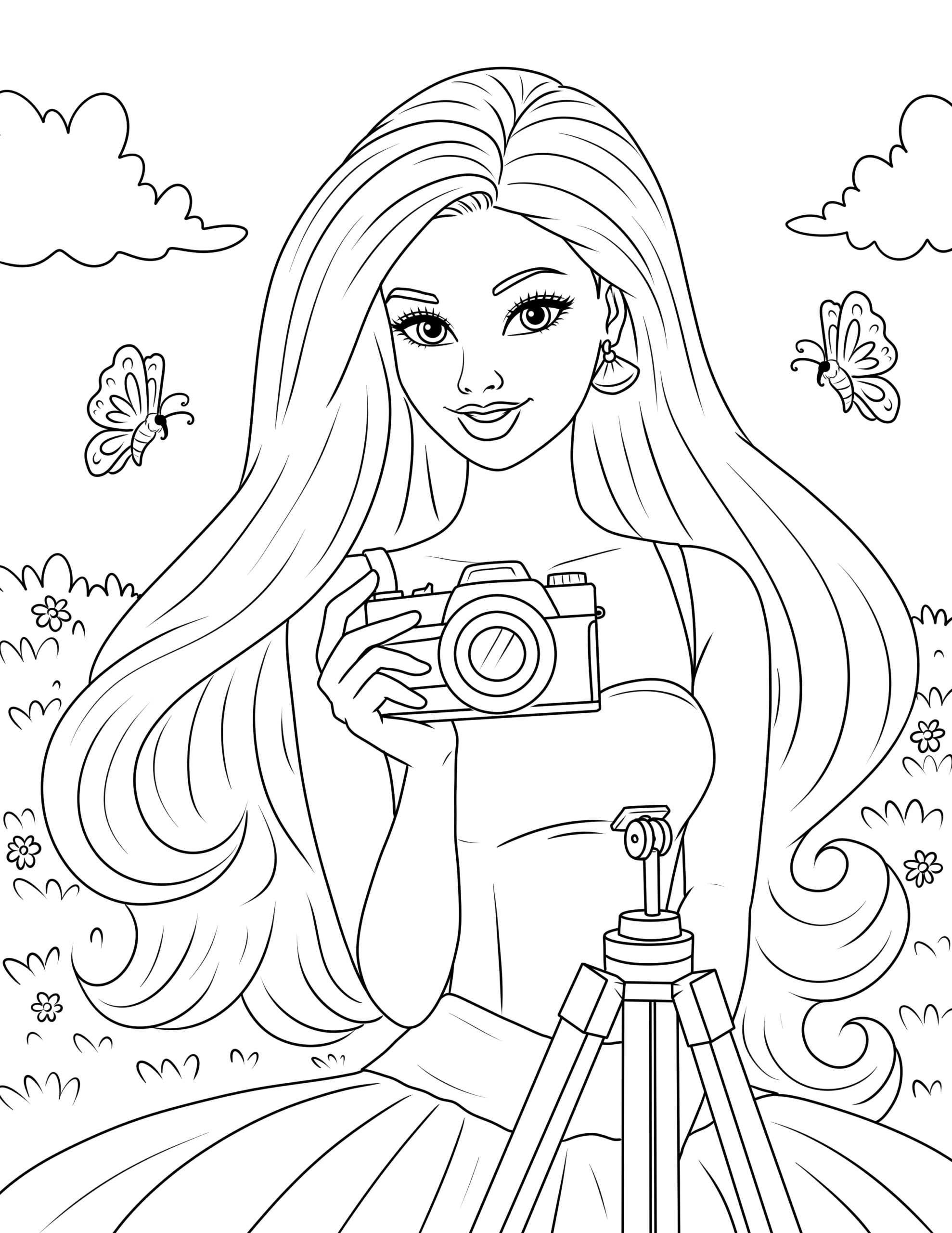 free barbie coloring page