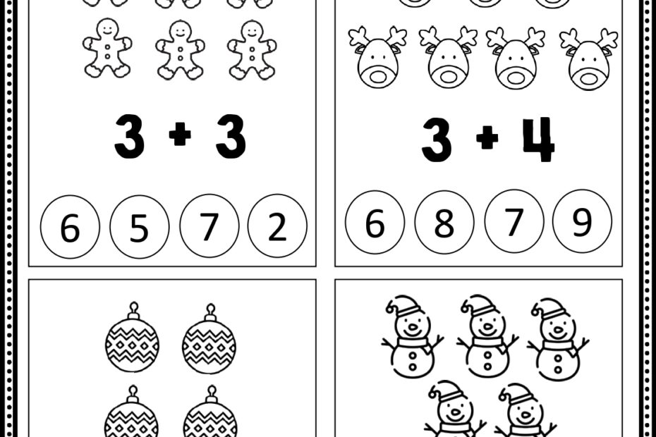 Free Christmas Math Worksheets For Kindergarten Eduflakes