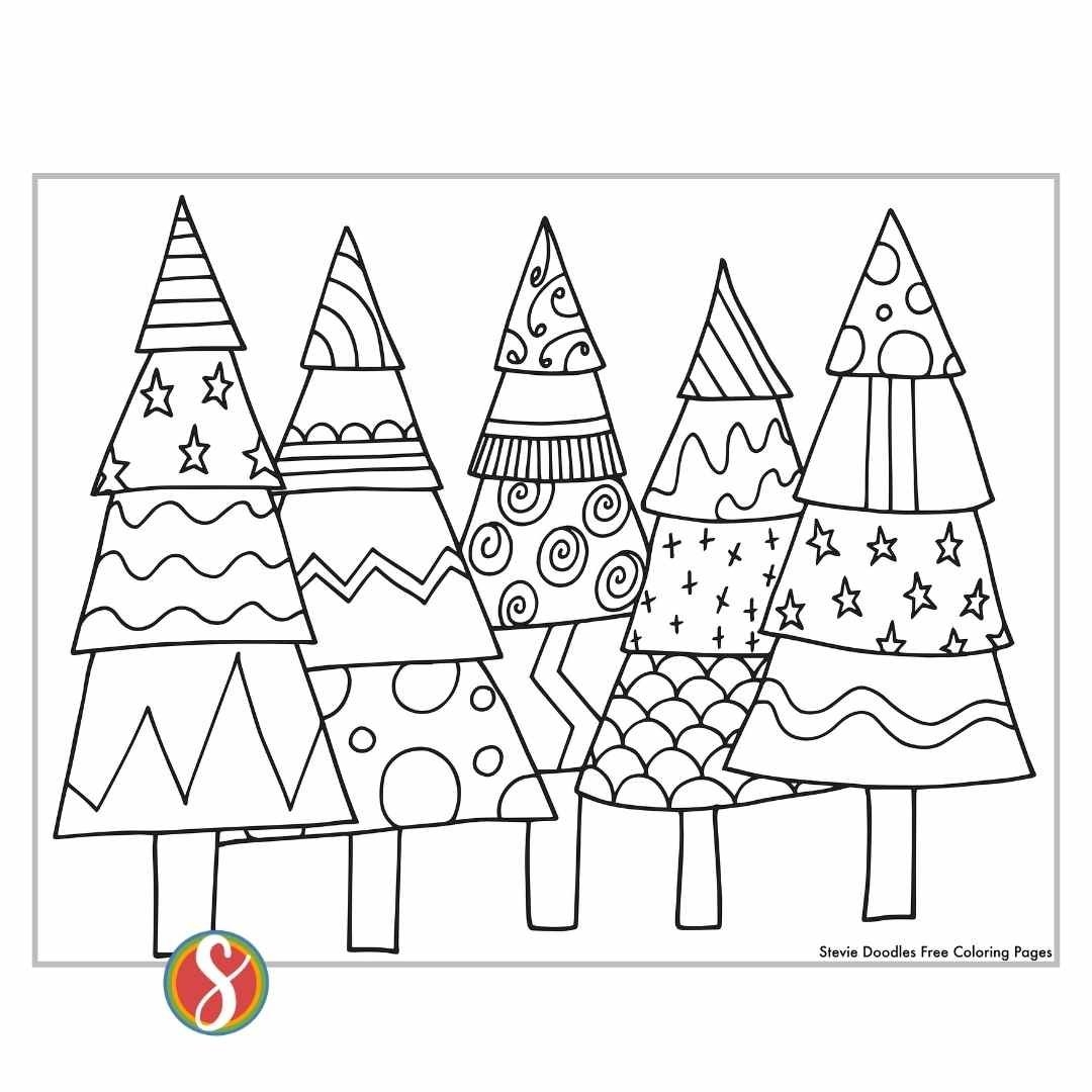 free christmas tree coloring pages printable