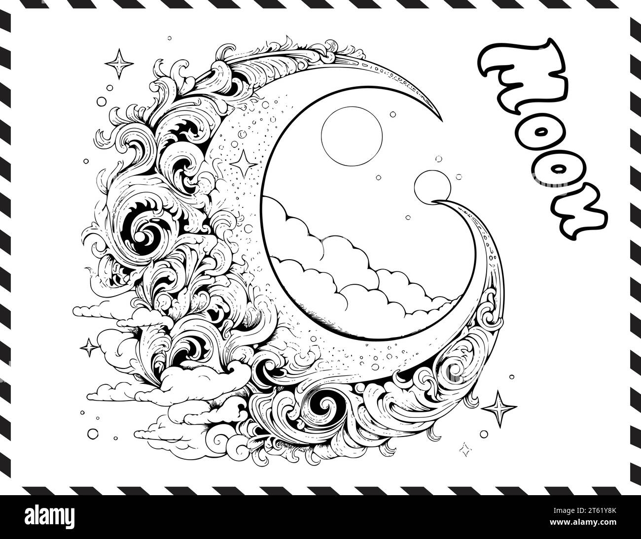 Free Coloring Pages Moon And Stars Hi res Stock Photography And Images Alamy