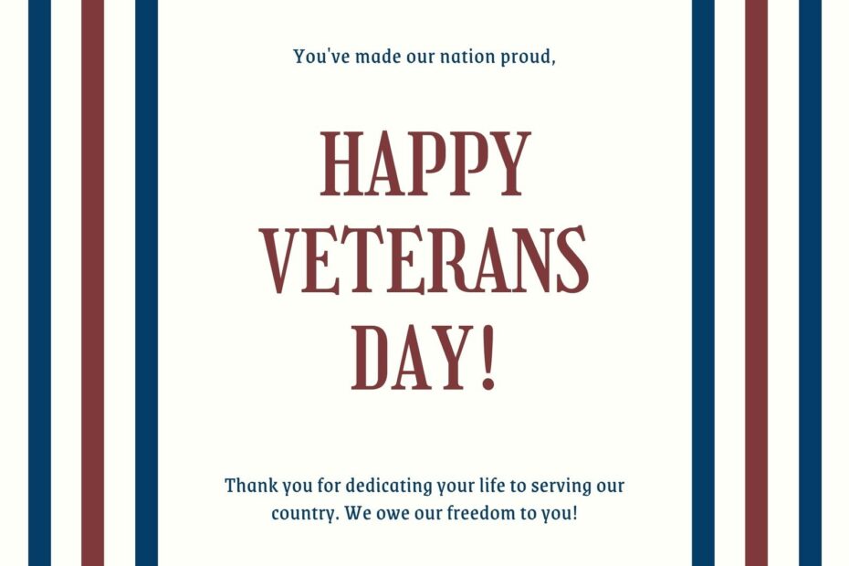 Free Custom Printable Veterans Day Card Templates Canva