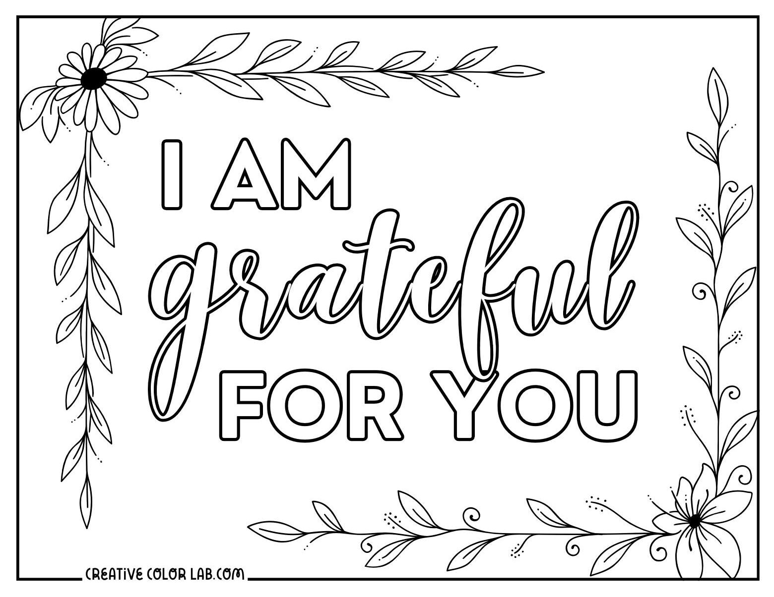 Free Grateful Coloring Pages PDF Printables To Download