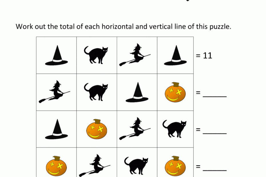 Free Halloween Math Worksheets