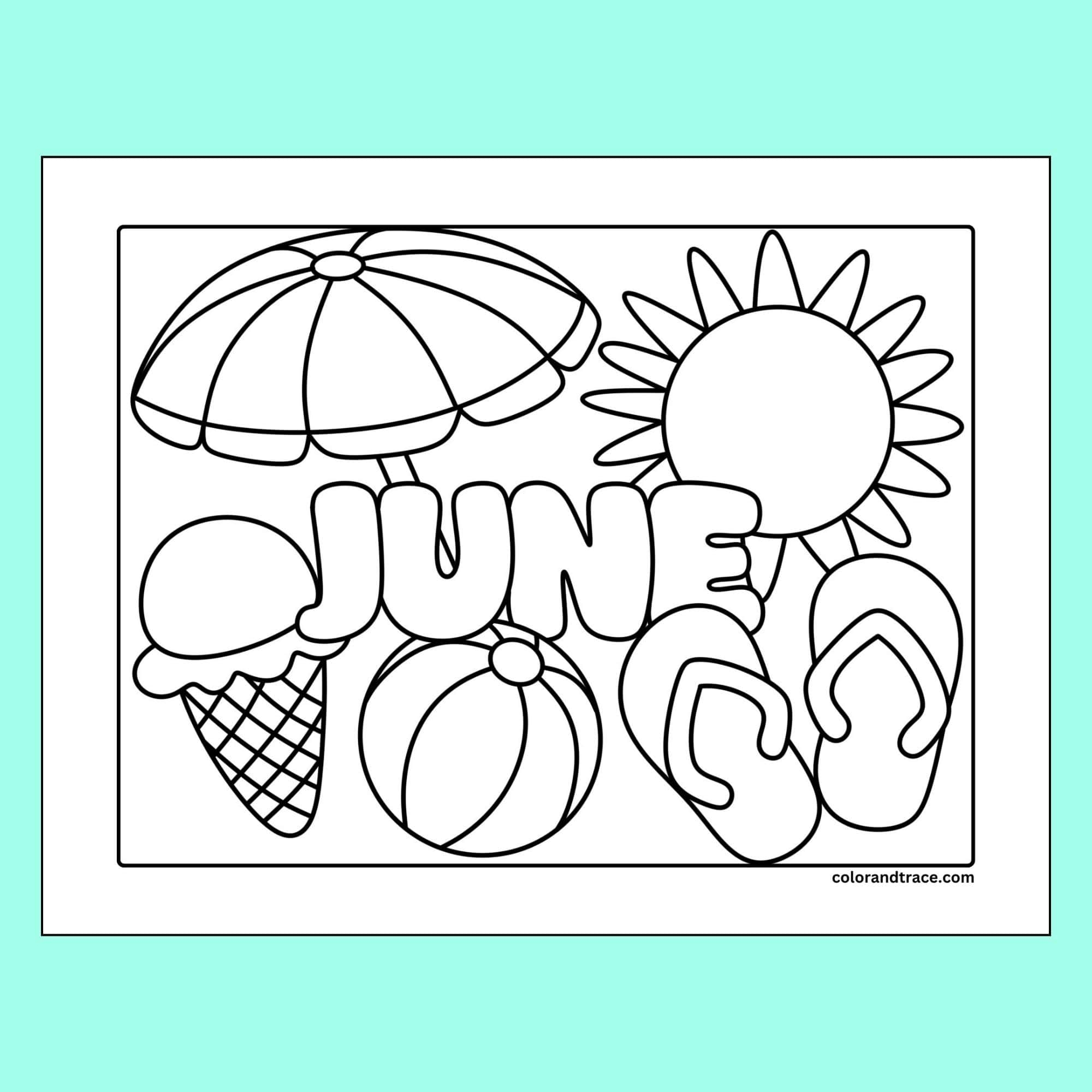 easy summer coloring pages printable