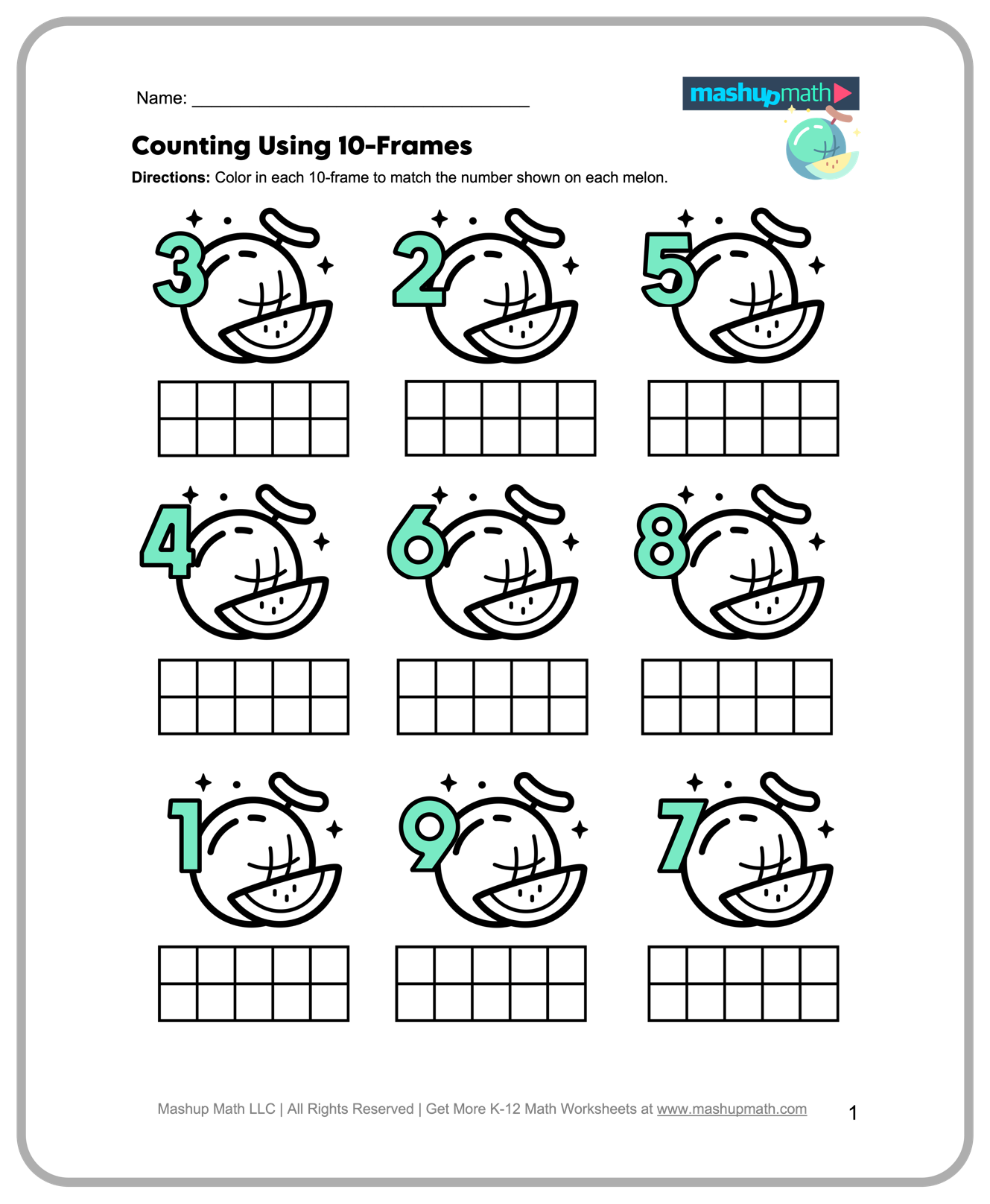 kindergarten math worksheets - printable