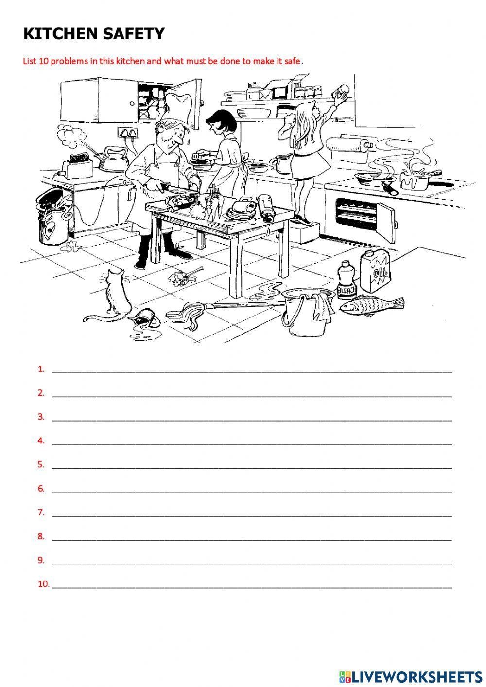 FREE Kitchen Safety Colouring Page Colouring Sheets 