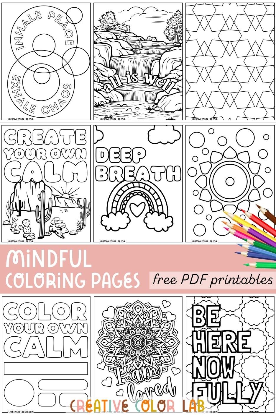 Free Mindfulness Coloring Pages PDF Printables