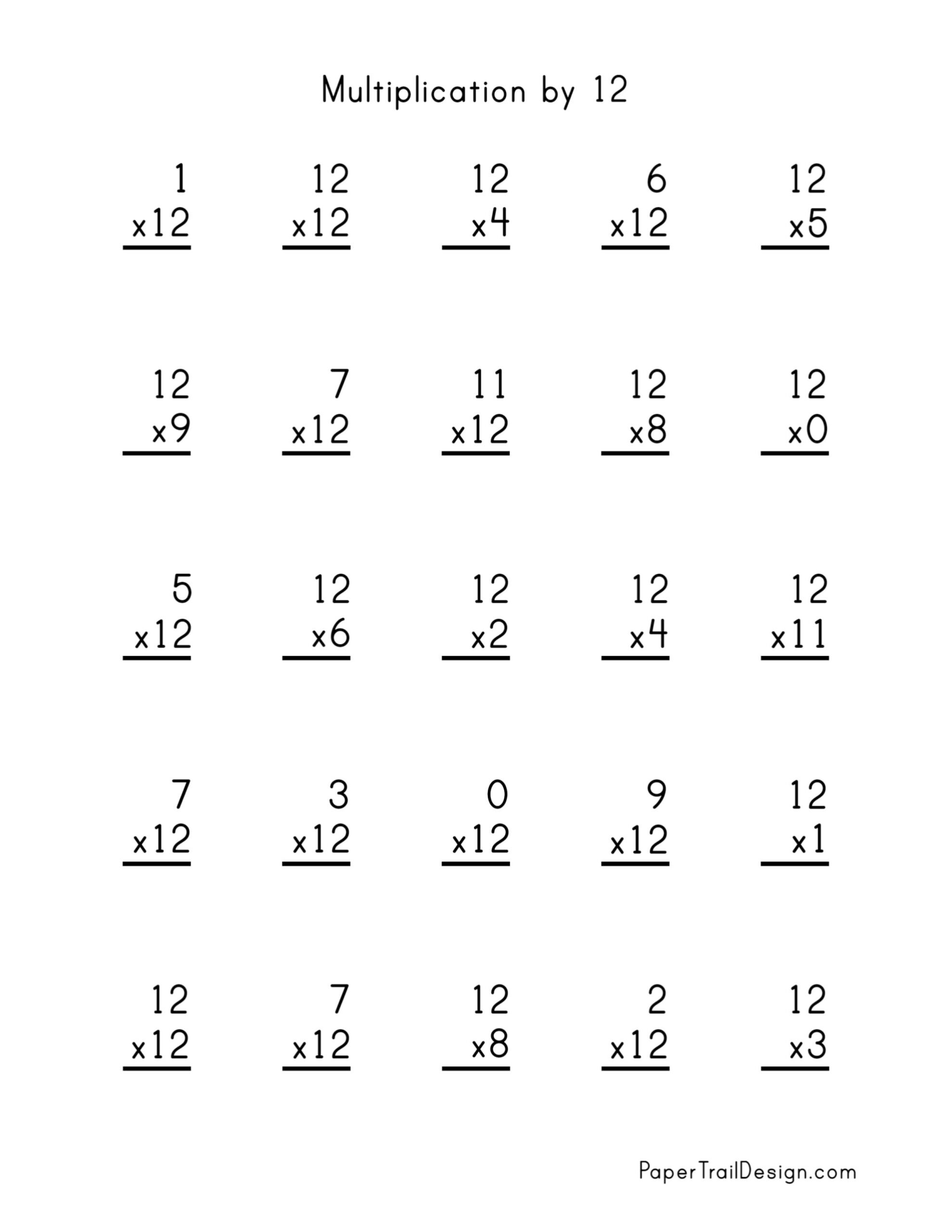 multiplication tables 1 12 practice sheet