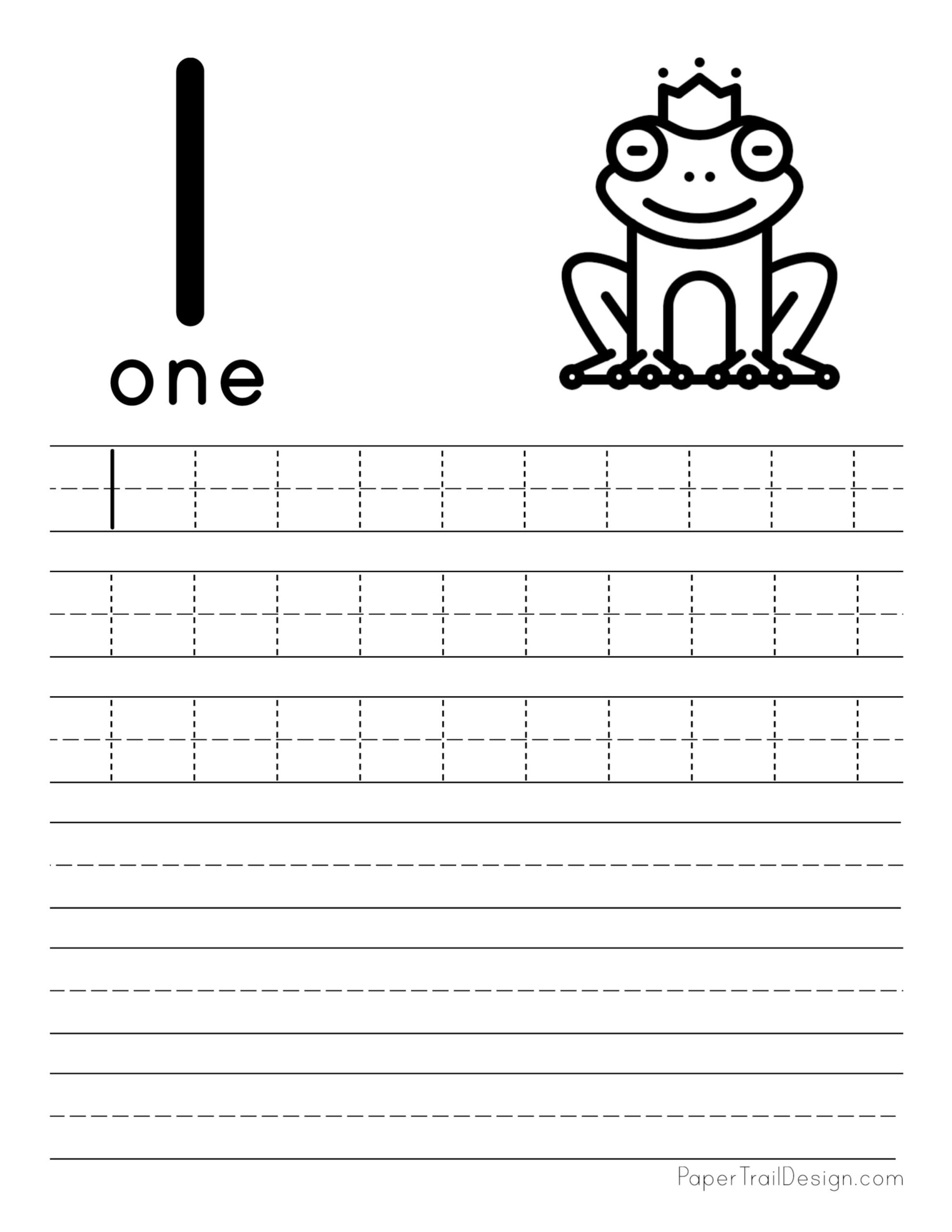 number one tracing worksheet