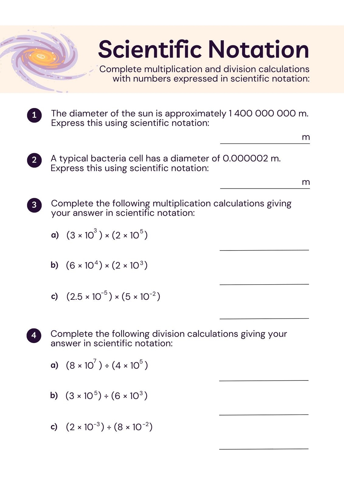 8th grade math worksheet