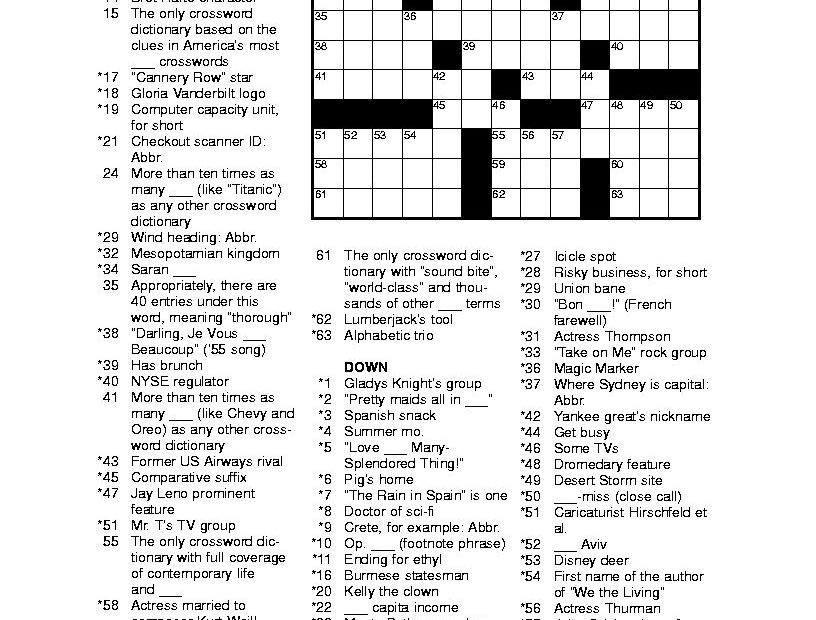 Free Printable Crossword Puzzles Medium Hard Printable Crossword Worksheets Library