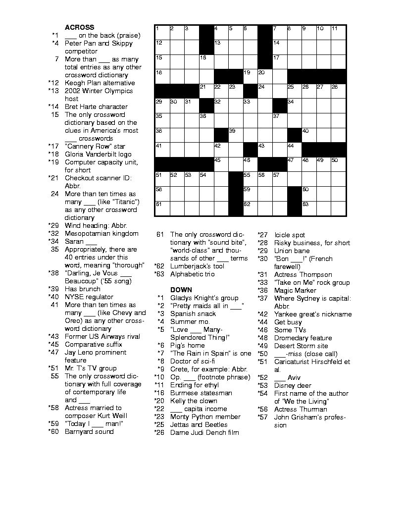 printable challenging crossword puzzles