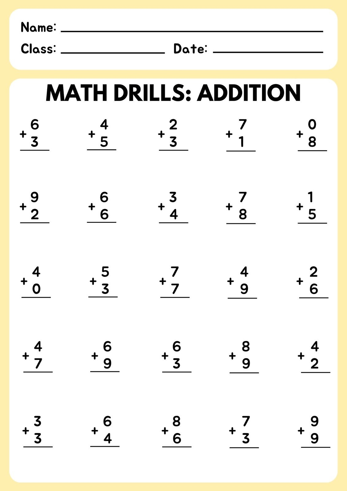 math printable sheets